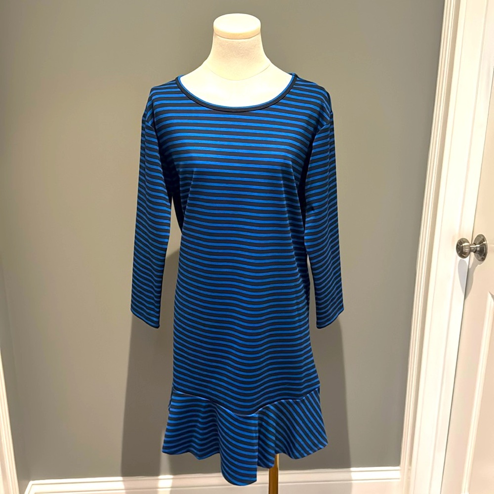 Draper James blue and black striped, drop waist dress!